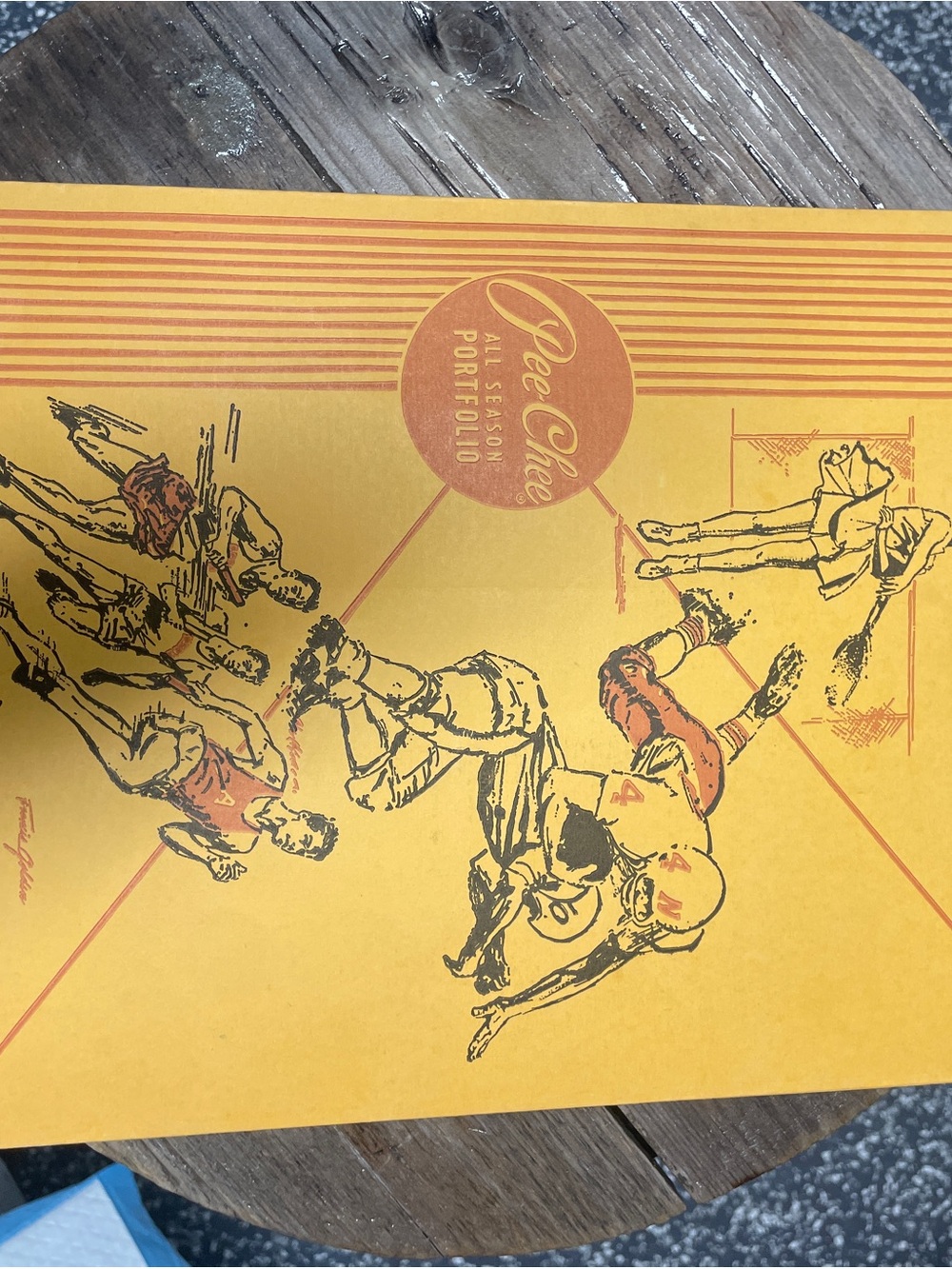 Pee Chee All Season Portfolio Folder - Yellow with Orange Print